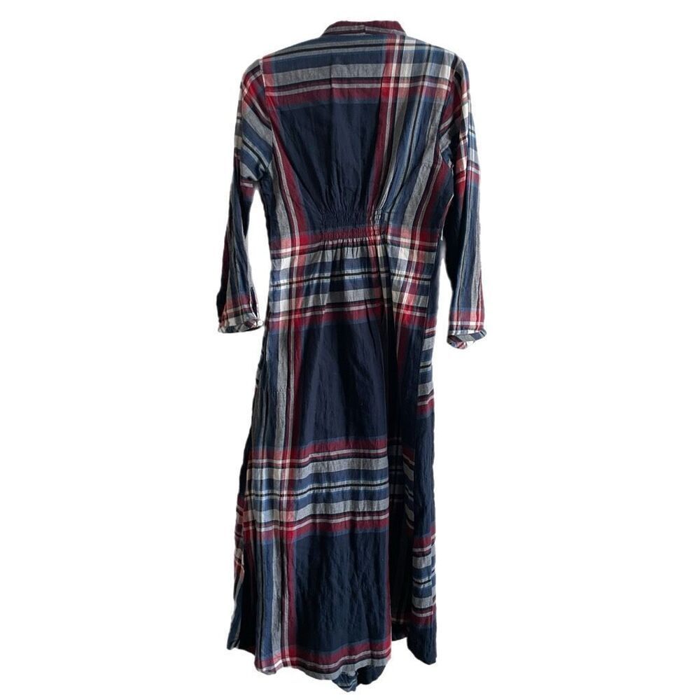 Anthropologie Isabella Sinclair Plaid Tartan Moc Maxi Wrap Dress - Picture 3 of 5